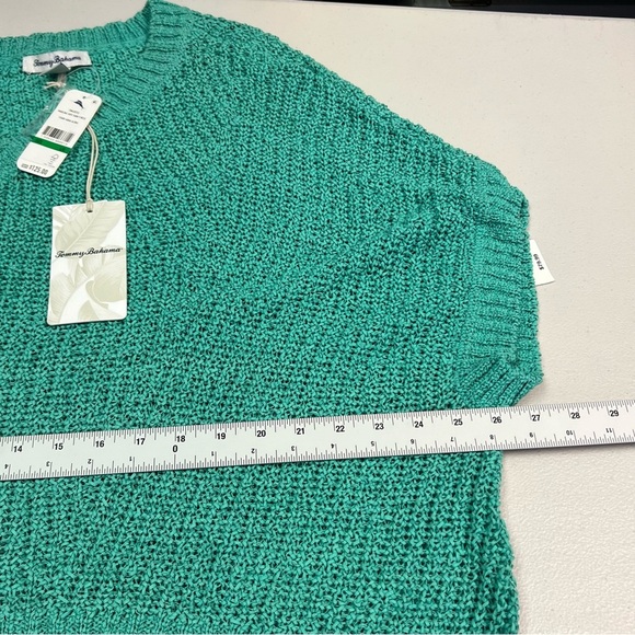 Tommy Bahama Women’s Green V-Neck Top Chunky Knit Size L - Picture 9 of 9